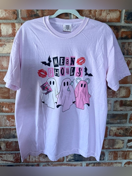 Comfort Colors Tops - Comfort Colors Light Pink 'Mean Ghouls' Graphic Tee
